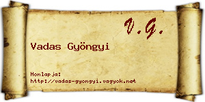 Vadas Gyöngyi névjegykártya